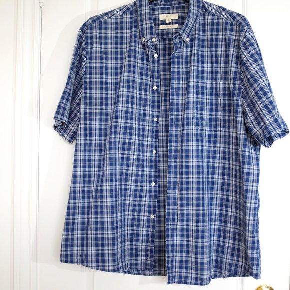 Marks And Spencer Blue Plaid Men's Shirt - Picture 10 of 12